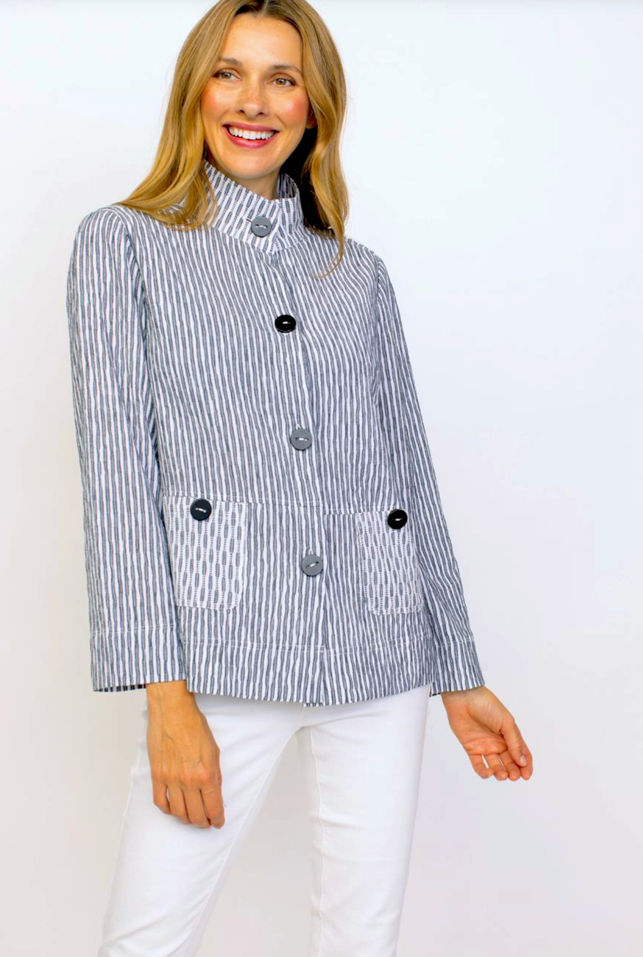 Habitat Womens Stripe Retro Swing Jacket