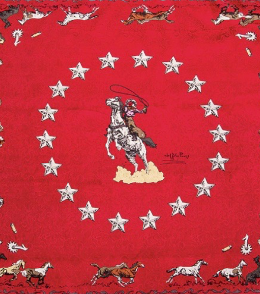 Wyoming Traders Limited Edition Red Mustang Silk Scarf