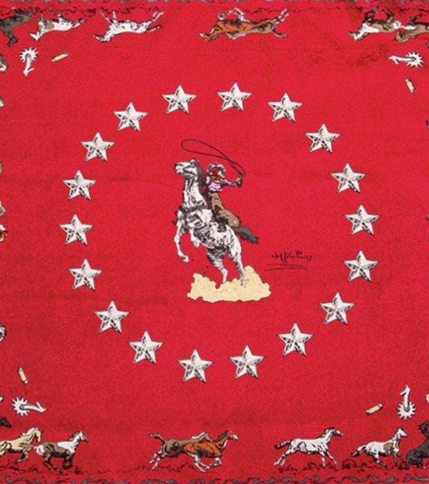 Wyoming Traders Red Mustang Limited Edition Silk Scarf