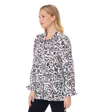 Tianello Womens Tencel Print "French Batik" Loving Blouse