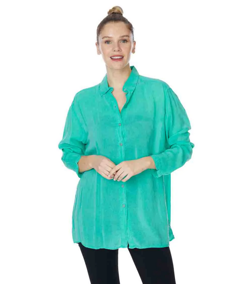 Tianello Womens Sueded "Cupro" Rayon Christiana Blouse