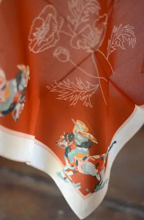 Tirzah Lane Art Tencel and Silk Scarf - Poppy Cowgirl Western