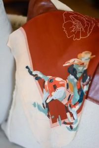 Tirzah Lane Art Tencel and Silk Scarf - Poppy Cowgirl Western