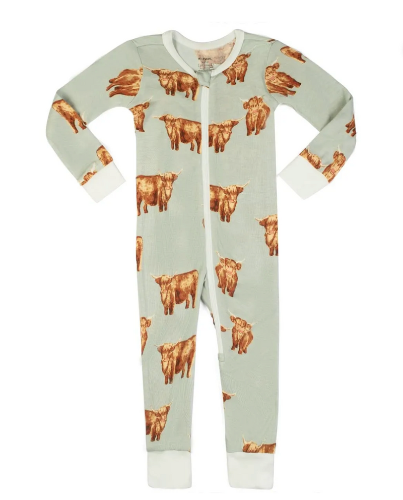 Milkbarn Zipper Pajama Highland Cow (Bamboo)