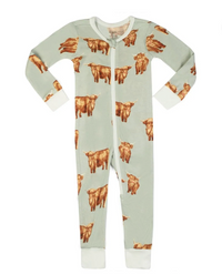 Milkbarn Zipper Pajama Highland Cow