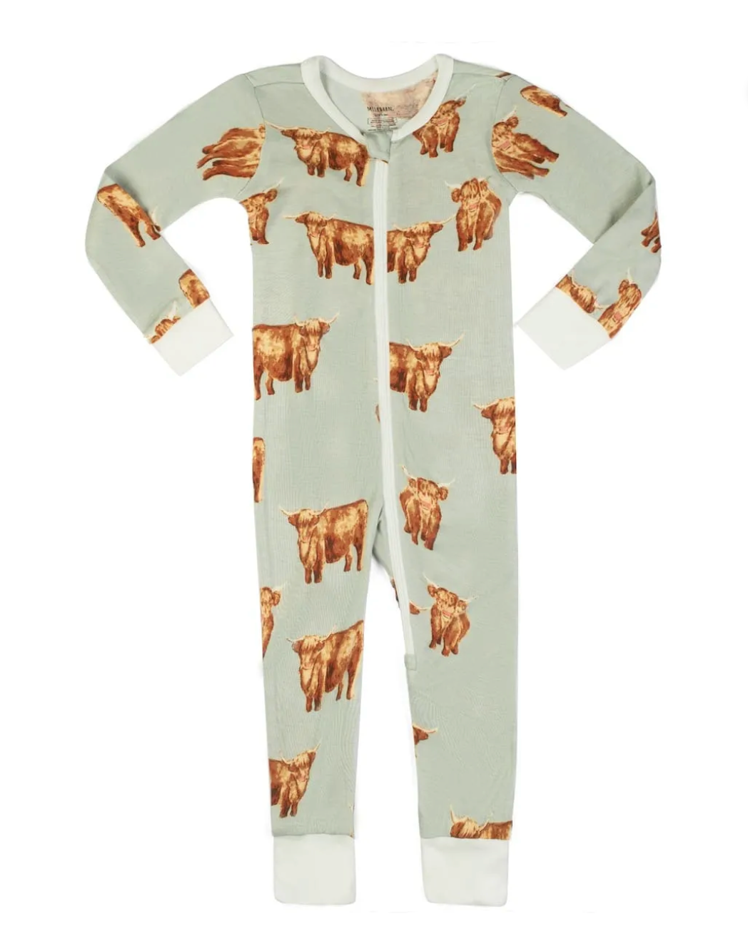 Milkbarn Zipper Pajama Highland Cow