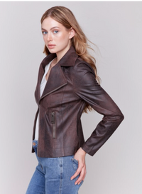 Charlie B Womens Faux Leather Perfecto Jacket