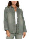 Liverpool Womens Drop Shoulder Overshirt W/Shirt Tail Hem