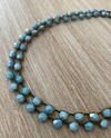 Twist Style Denim Blue Long Layering Necklace