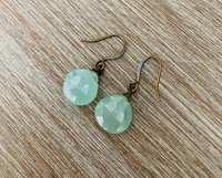 Twist Style Faceted Chalcedony Drop Earrings