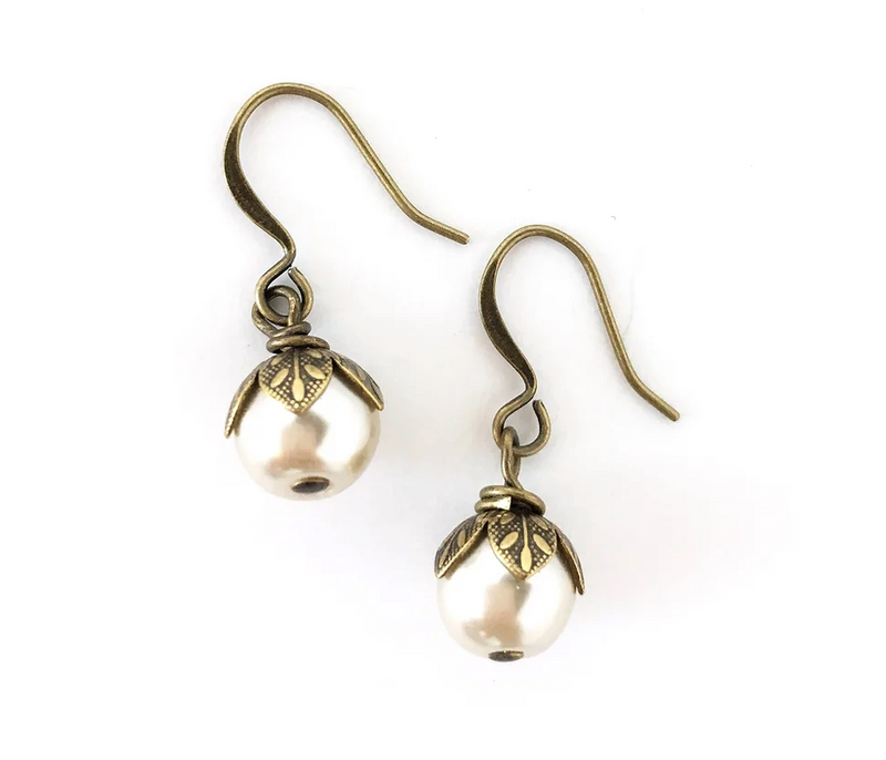 Twist Style Pearl Drop Earrings