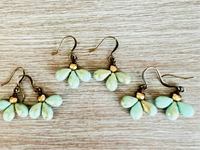 Twist Style Triple Mint Drop Earrings