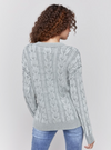 Charlie B Womens Cold Dye Cable Knit Sweater - Spruce