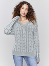 Charlie B Womens Cold Dye Cable Knit Sweater - Spruce