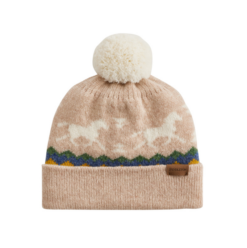 Pendleton Lambswool Hat With Pom Pom - Horse