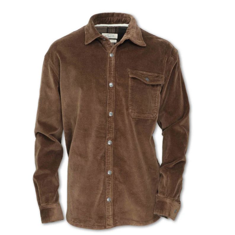 Purnell Corduroy Shirt Jacket- Brown