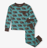 Hatley Kids Walking Bears Bamboo Pajama Set