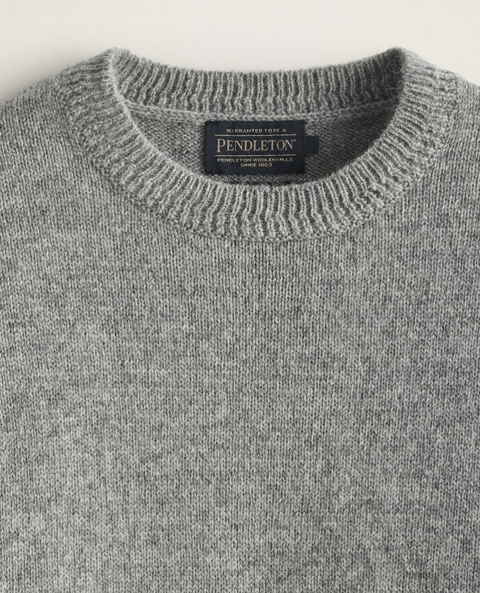 Pendleton Mens Shetland Crew Sweater - Light Grey Heather