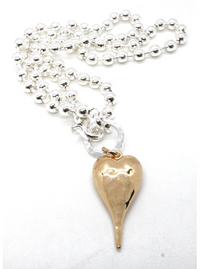 Lizou Convertible Heart Necklace - Long Gold Heart