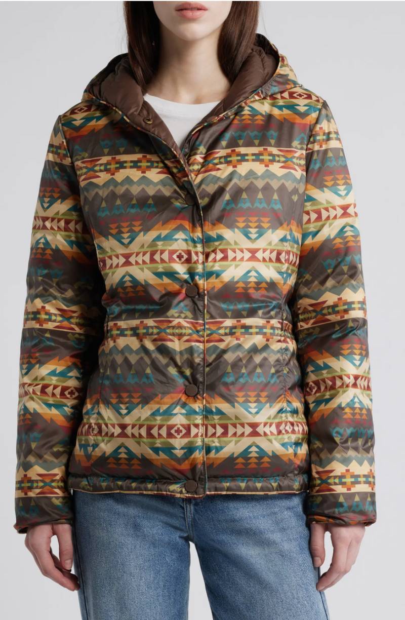 Pendleton Womens Sula Reversible Hooded Down Jacket – Bob's Pendleton Womens Sula Reversible Hooded Down Jacket – Bob's