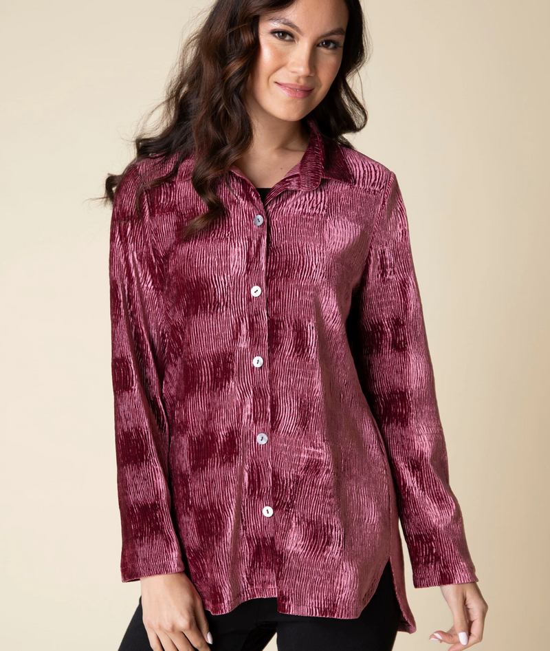 Habitat Womens Crinkle Velvet Shirttail Tunic