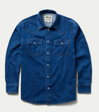 Schaefer Mens Classic Western Denim Snap Shirt