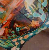 Tirzah Lane Art Tencel and Silk Scarf - Desert Nights Cowgirl and Horse Western
