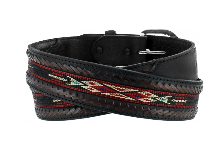 Mens Tony Lama Lace Edge Horsehair Ribbon Belt