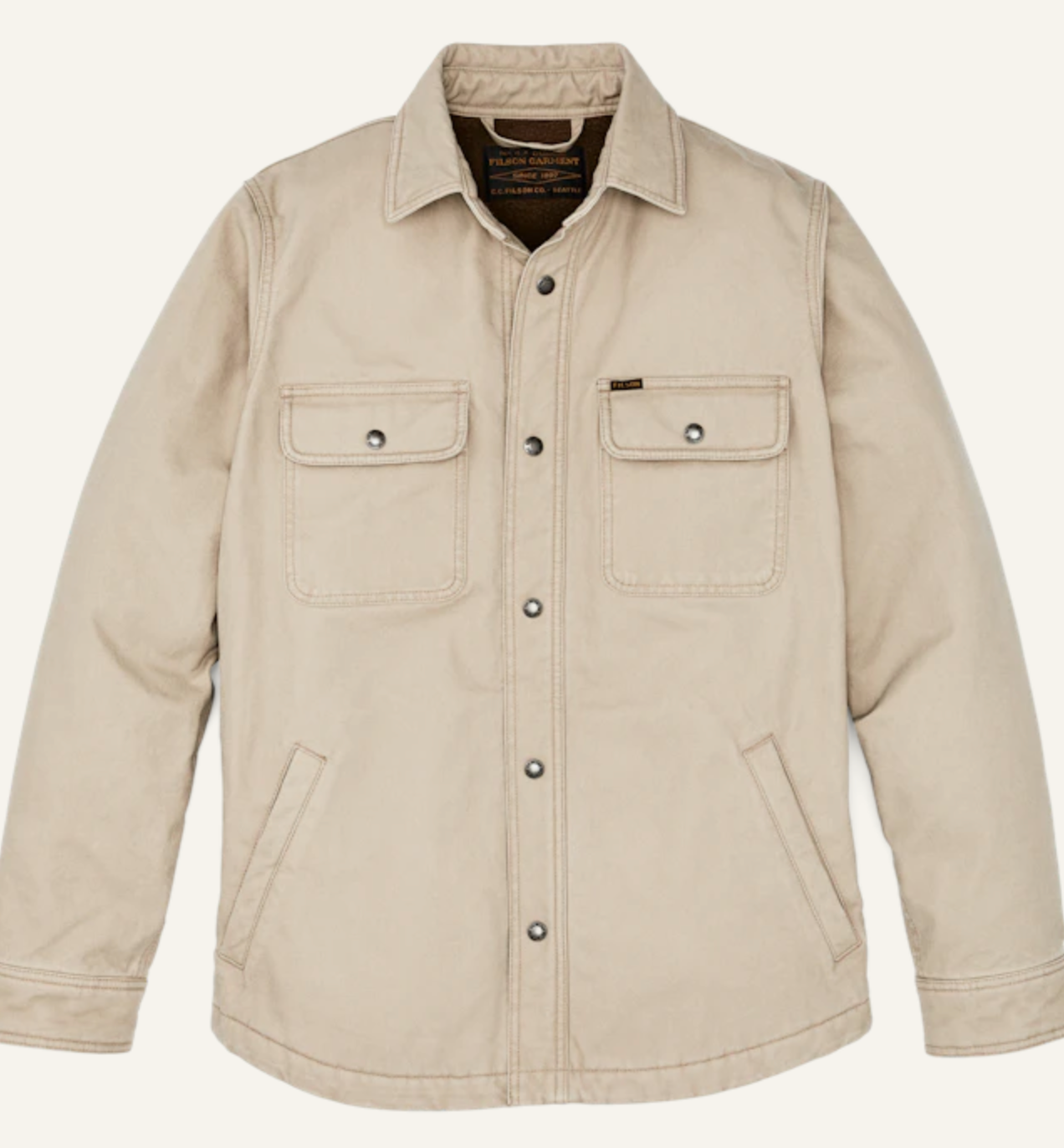 Filson Mens Fleece Lined Jac-Shirt - Gray Khaki