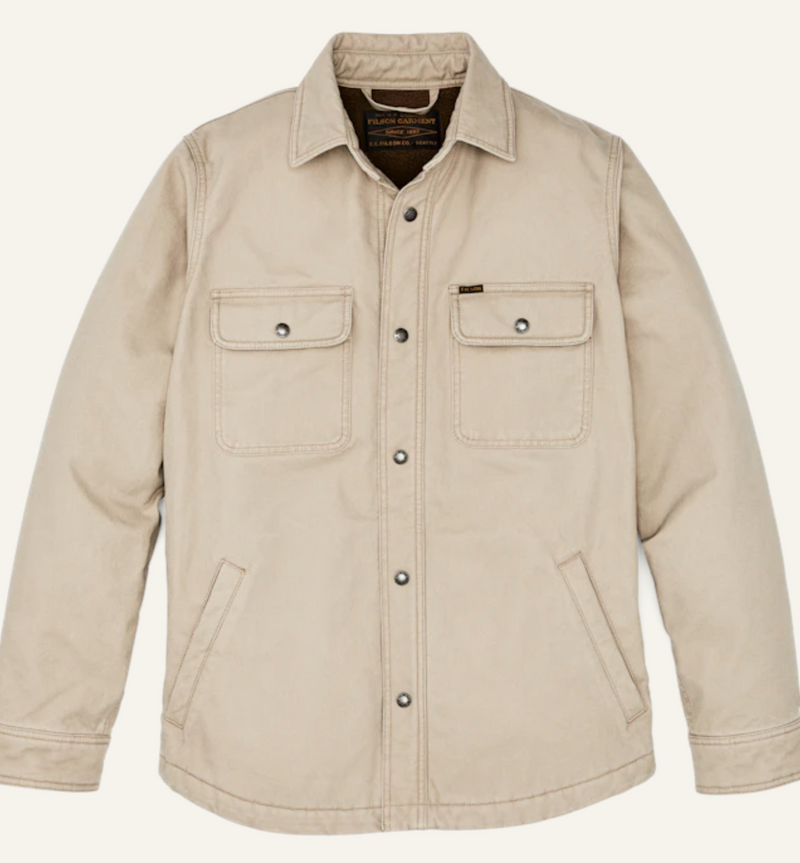 Filson Mens Fleece Lined Jac-Shirt - Gray Khaki