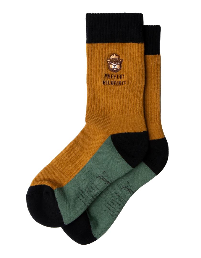 Landmark Smokey Bear Camp Message Socks - Bob's Outdoor