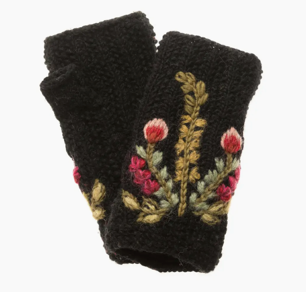 French Knot Womens Flower Meadow Handwarmer