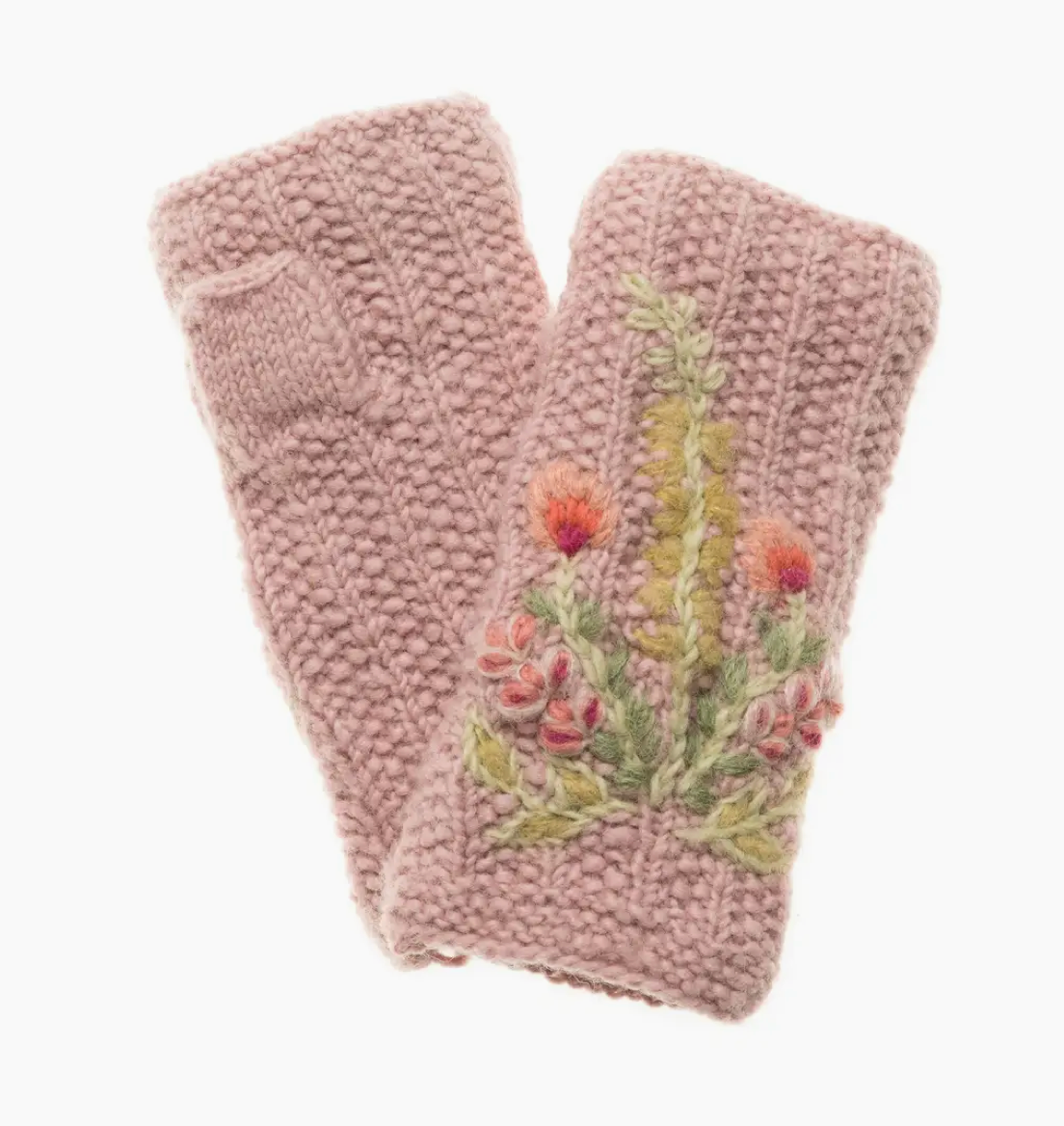 French Knot Womens Flower Meadow Handwarmer