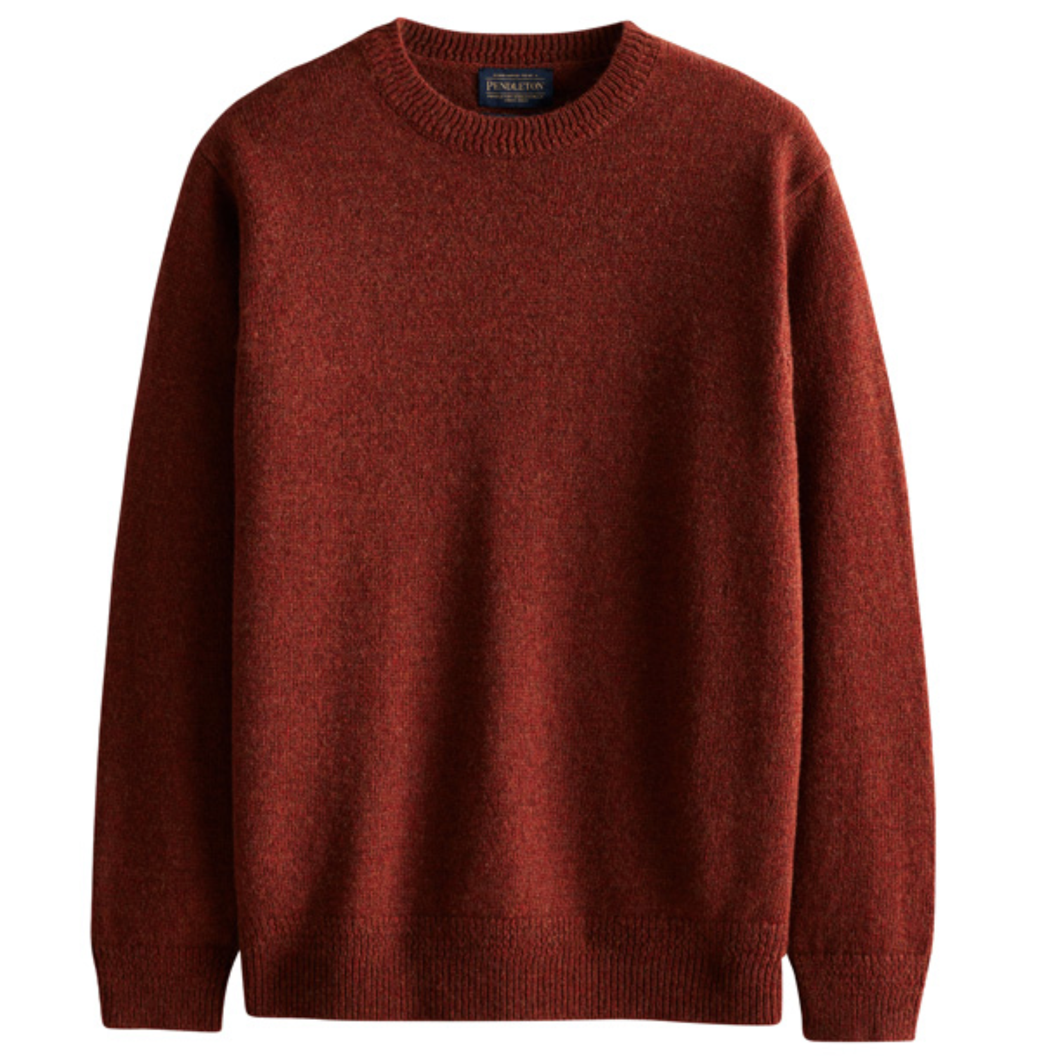 Pendleton Mens Shetland Crew Sweater - Fired Brick Heather