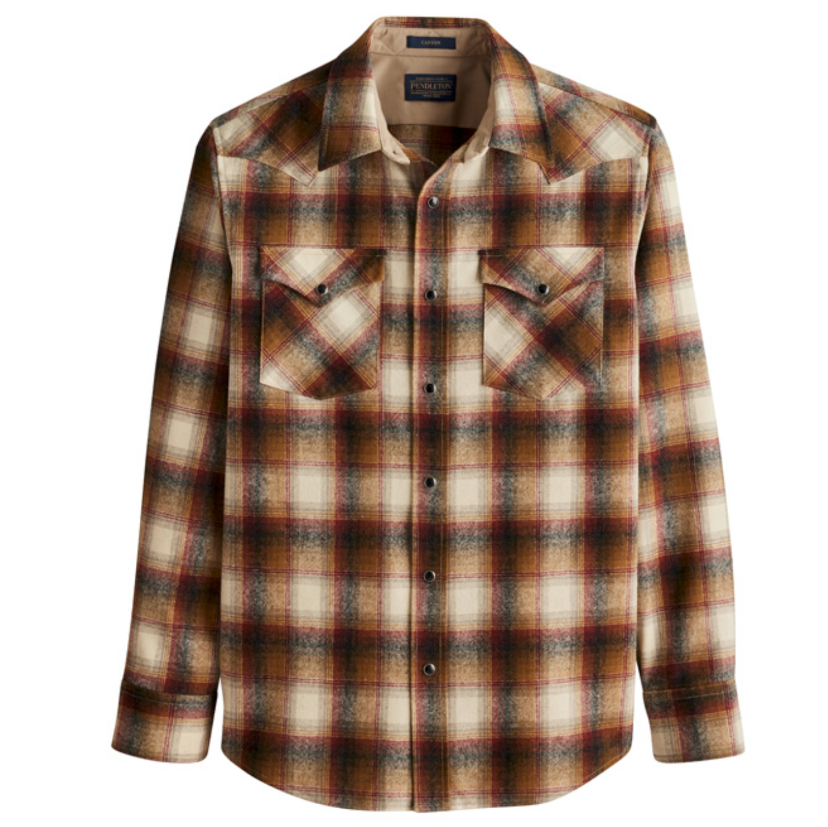 Pendleton Mens Snap-Front Virgin Wool Western Canyon Shirt-Regular