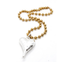 Lizou Single Gold Strand Heart Necklace - Chunky Heart