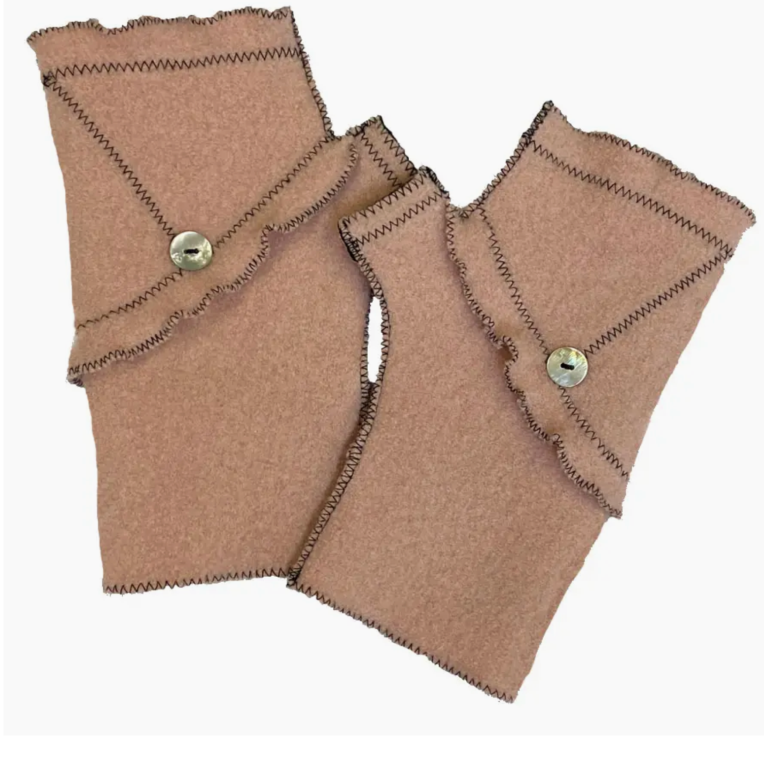 Woolflower Womens Blush Ruffle Wool Fingerless Gloves