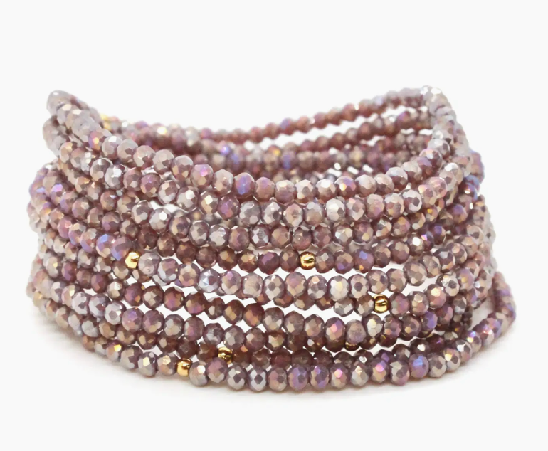 Lizou Delicate Crystal Mini Stack Bracelet