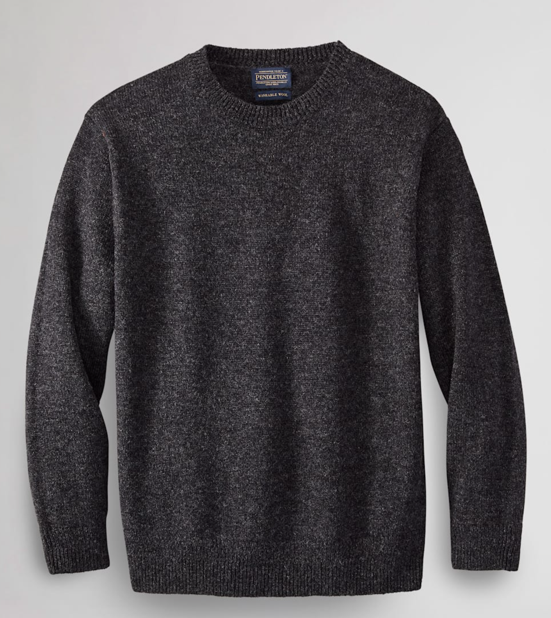 Pendleton Mens Shetland Crew Sweater - Black Heather