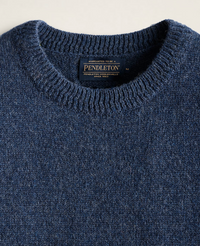 Pendleton Mens Shetland Crew Sweater - Dark Blue Heather