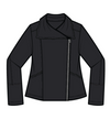 Habitat Liv Womens Modal Fleece Moto Jacket - Black