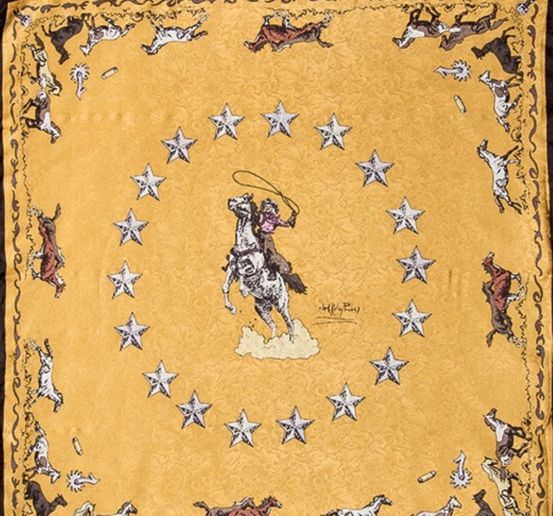 Wyoming Traders Tan Mustang Limited Edition Silk Scarf