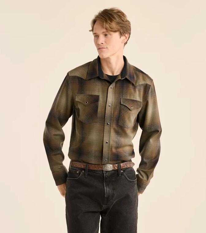 Pendleton Mens Snap-Front Virgin Wool Western Canyon Shirt-Regular