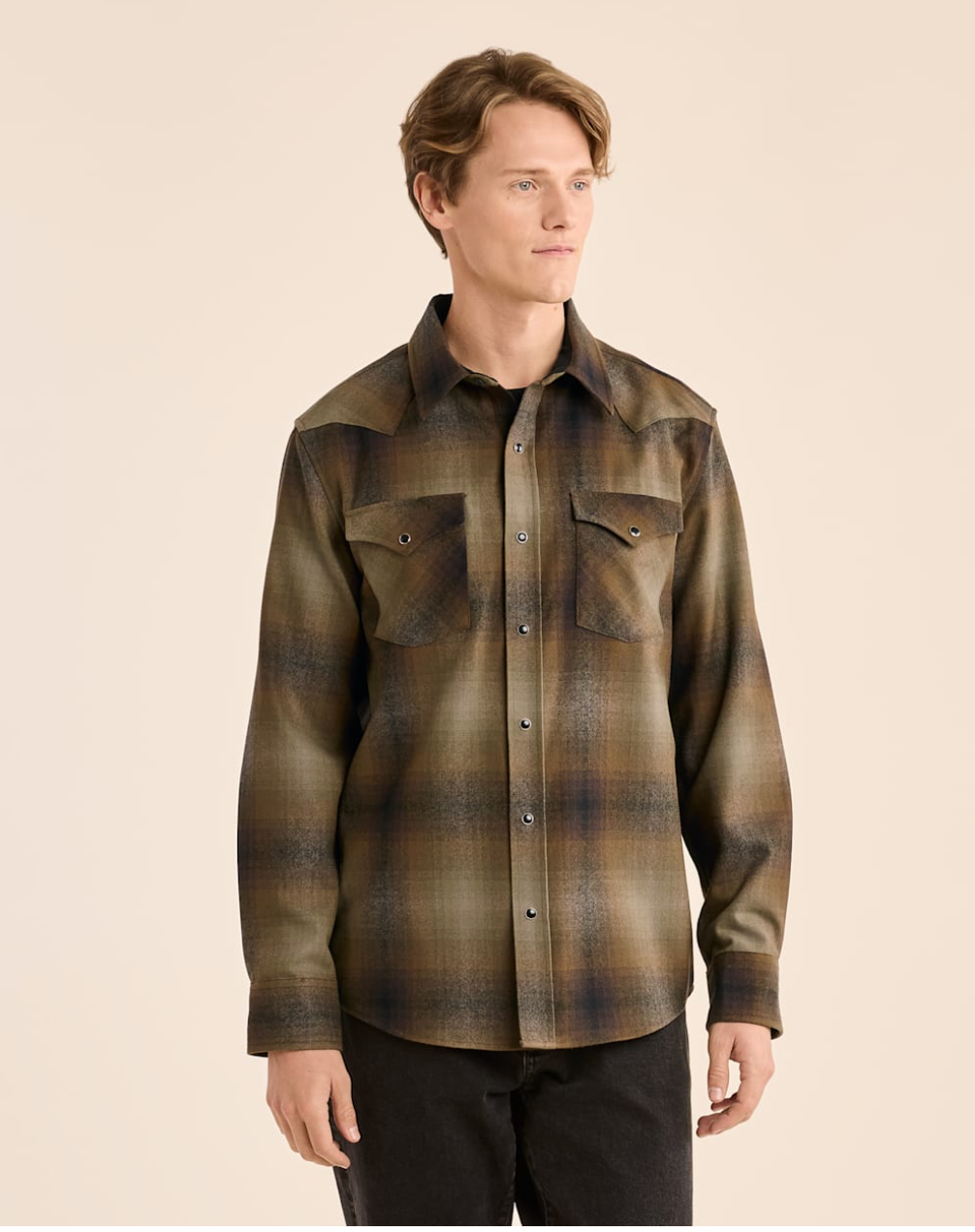 Pendleton Mens Snap-Front Virgin Wool Western Canyon Shirt-Regular