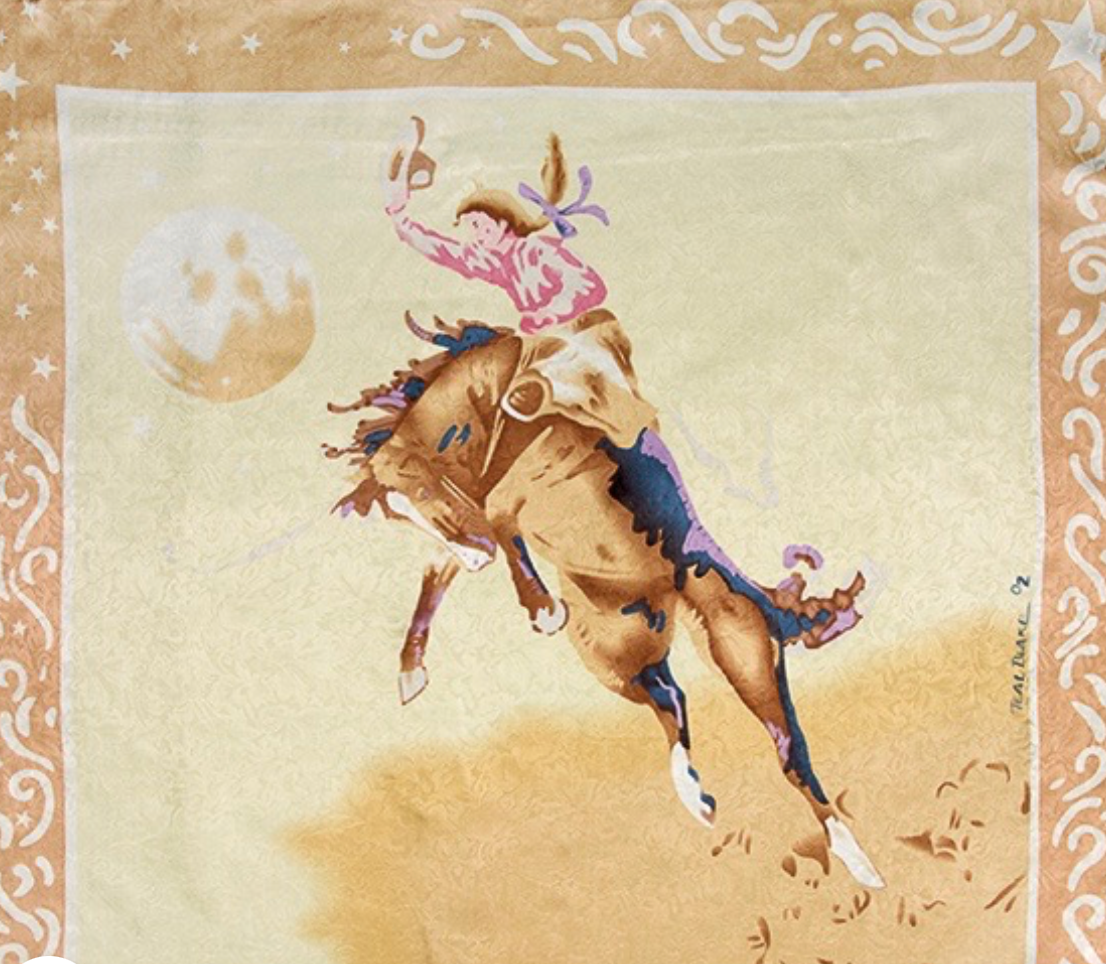 Wyoming Traders Blake Tan Cowgirl Limited Edition Silk Scarf