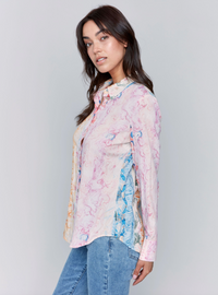 Charlie B Womens Printed Long Sleeve Blouse