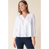 Habitat Womens Floral Embroidery Romance Shirt