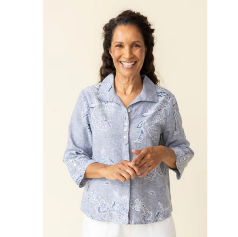 Habitat Womens Pucker Weave Flounce Top