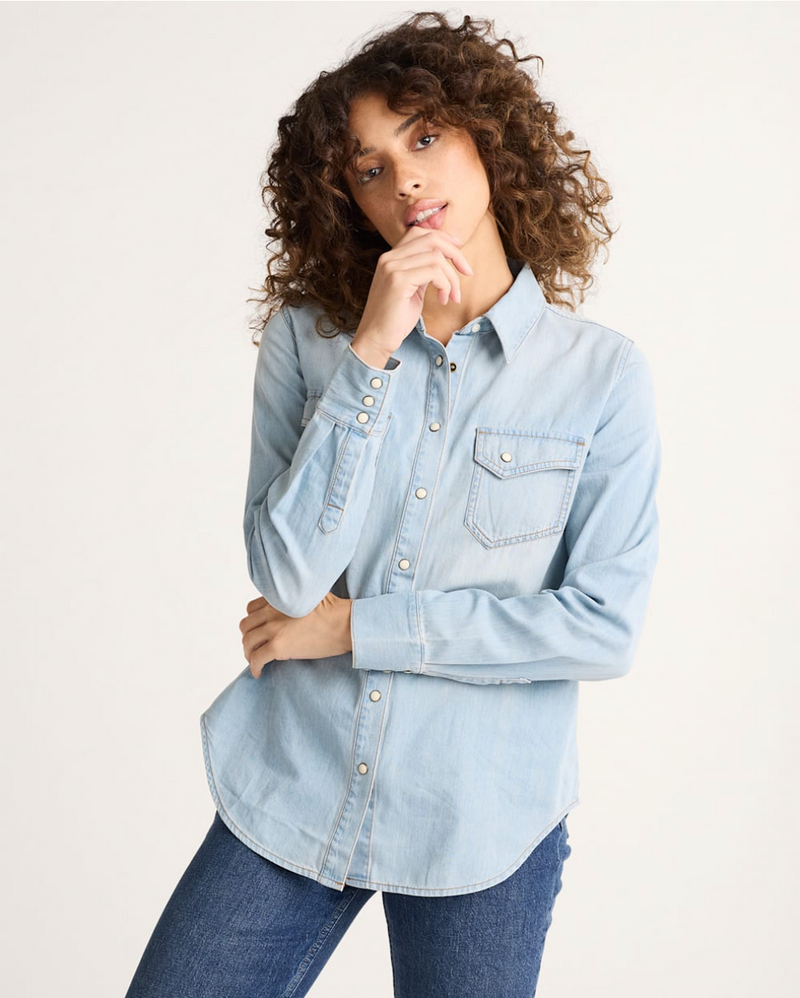 Pendleton Womens Denim Chambray Gambler Shirt