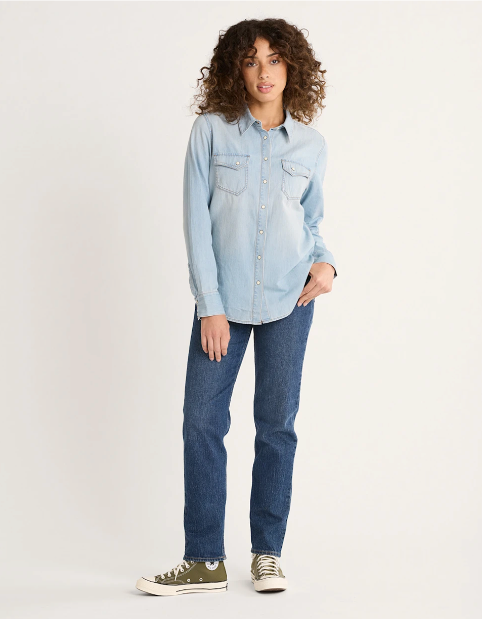 Pendleton Womens Denim Chambray Gambler Shirt